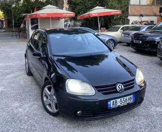 Front view of a rental Volkswagen Golf in Tirana, Albania ✓ Car #4596. ✓ Automatic TM ✓ 0 reviews.