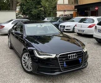 Front view of a rental Audi A6 TFSI Quattro in Tirana, Albania ✓ Car #4589. ✓ Automatic TM ✓ 0 reviews.