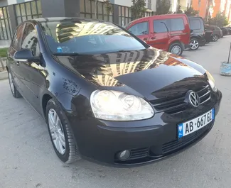 Front view of a rental Volkswagen Golf in Tirana, Albania ✓ Car #4600. ✓ Manual TM ✓ 2 reviews.