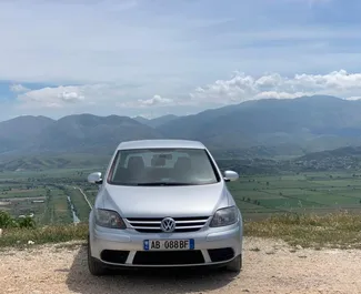 Front view of a rental Volkswagen Golf+ in Saranda, Albania ✓ Car #4558. ✓ Manual TM ✓ 0 reviews.