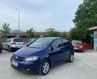 Front view of a rental Volkswagen Golf+ in Tirana, Albania ✓ Car #4483. ✓ Automatic TM ✓ 0 reviews.