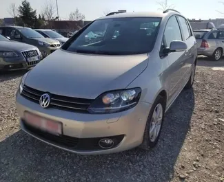 Front view of a rental Volkswagen Golf+ in Tirana, Albania ✓ Car #4503. ✓ Automatic TM ✓ 0 reviews.