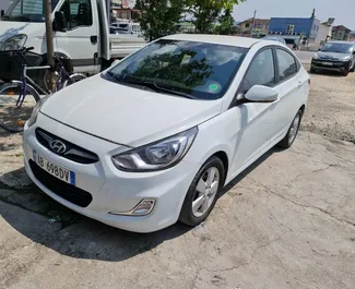 Front view of a rental Hyundai Accent in Tirana, Albania ✓ Car #4542. ✓ Automatic TM ✓ 0 reviews.