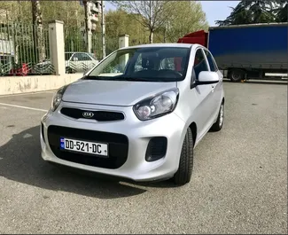 Front view of a rental Kia Picanto in Tbilisi, Georgia ✓ Car #4689. ✓ Manual TM ✓ 2 reviews.