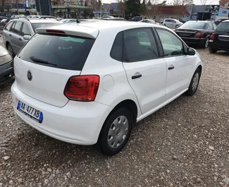 Front view of a rental Volkswagen Polo in Tirana, Albania ✓ Car #4506. ✓ Manual TM ✓ 0 reviews.