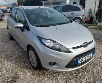 Front view of a rental Ford Fiesta in Tirana, Albania ✓ Car #4510. ✓ Manual TM ✓ 2 reviews.