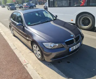 Front view of a rental BMW 320i in Tirana, Albania ✓ Car #4499. ✓ Automatic TM ✓ 0 reviews.
