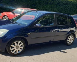 Front view of a rental Ford Fiesta in Tirana, Albania ✓ Car #4747. ✓ Manual TM ✓ 0 reviews.