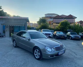 Front view of a rental Mercedes-Benz E-Class in Tirana, Albania ✓ Car #4487. ✓ Automatic TM ✓ 0 reviews.