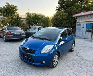 Front view of a rental Toyota Yaris in Tirana, Albania ✓ Car #4488. ✓ Manual TM ✓ 1 reviews.