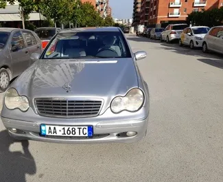 Front view of a rental Mercedes-Benz C-Class in Tirana, Albania ✓ Car #4626. ✓ Automatic TM ✓ 0 reviews.