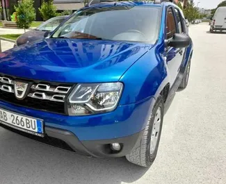 Front view of a rental Dacia Duster in Tirana, Albania ✓ Car #4624. ✓ Manual TM ✓ 2 reviews.