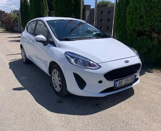 Front view of a rental Ford Fiesta in Tirana, Albania ✓ Car #4611. ✓ Manual TM ✓ 2 reviews.
