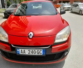 Front view of a rental Renault Megane in Tirana, Albania ✓ Car #4629. ✓ Manual TM ✓ 0 reviews.