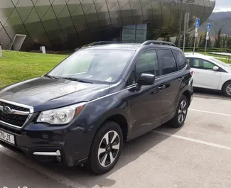 Petrol 2.5L engine of Subaru Forester 2017 for rental in Tbilisi.