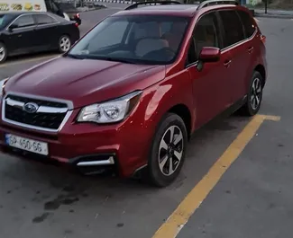 Front view of a rental Subaru Forester in Tbilisi, Georgia ✓ Car #4453. ✓ Automatic TM ✓ 0 reviews.