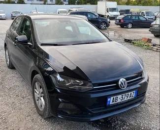 Front view of a rental Volkswagen Polo in Tirana, Albania ✓ Car #4577. ✓ Automatic TM ✓ 0 reviews.