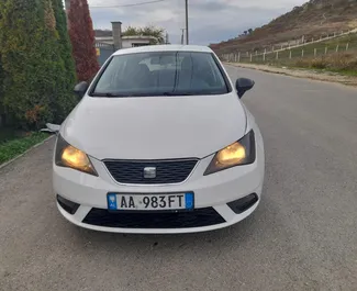 Front view of a rental Seat Ibiza in Tirana, Albania ✓ Car #4609. ✓ Manual TM ✓ 1 reviews.