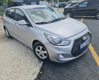 Front view of a rental Hyundai Accent in Tirana, Albania ✓ Car #4545. ✓ Automatic TM ✓ 0 reviews.