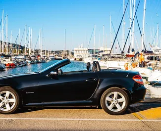 Front view of a rental Mercedes-Benz SLK Cabrio in Barcelona, Spain ✓ Car #4828. ✓ Automatic TM ✓ 0 reviews.