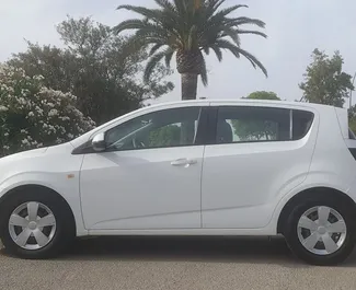 Front view of a rental Chevrolet Aveo in Barcelona, Spain ✓ Car #4808. ✓ Automatic TM ✓ 0 reviews.