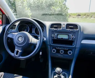 Front view of a rental Volkswagen Golf 6 in Barcelona, Spain ✓ Car #4810. ✓ Manual TM ✓ 0 reviews.