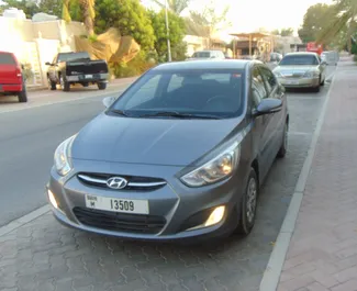 Front view of a rental Hyundai Accent in Dubai, UAE ✓ Car #4962. ✓ Automatic TM ✓ 1 reviews.
