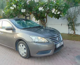 Front view of a rental Nissan Sentra in Dubai, UAE ✓ Car #4960. ✓ Automatic TM ✓ 0 reviews.