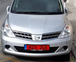 Front view of a rental Nissan Tiida in Limassol, Cyprus ✓ Car #279. ✓ Automatic TM ✓ 0 reviews.