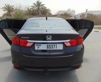 Honda City 2018 car hire in the UAE, featuring ✓ Petrol fuel and 120 horsepower ➤ Starting from 112 AED per day.