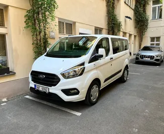 Front view of a rental Ford Tourneo Custom in Prague, Czechia ✓ Car #4786. ✓ Manual TM ✓ 0 reviews.