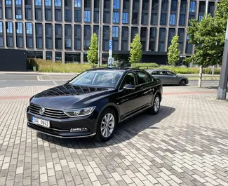 Front view of a rental Volkswagen Passat in Prague, Czechia ✓ Car #4894. ✓ Automatic TM ✓ 0 reviews.