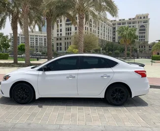 Nissan Sentra 2021 car hire in the UAE, featuring ✓ Petrol fuel and 130 horsepower ➤ Starting from 80 AED per day.