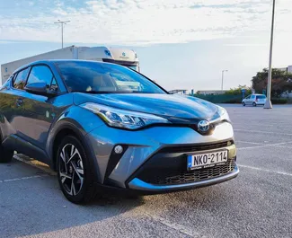 Front view of a rental Toyota C-HR in Thessaloniki, Greece ✓ Car #3738. ✓ Automatic TM ✓ 0 reviews.