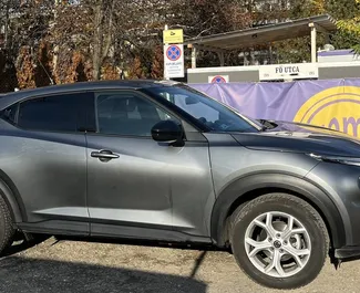 Front view of a rental Nissan Juke in Budapest, Hungary ✓ Car #5070. ✓ Automatic TM ✓ 0 reviews.