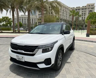 Front view of a rental Kia Seltos in Dubai, UAE ✓ Car #5128. ✓ Automatic TM ✓ 1 reviews.