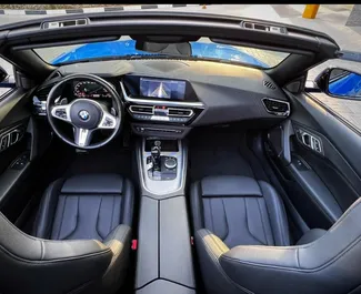 Interior of BMW Z4 for hire in the UAE. A Great 2-seater car with a Automatic transmission.