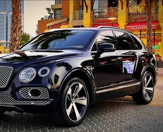 Front view of a rental Bentley Bentayga in Dubai, UAE ✓ Car #5637. ✓ Automatic TM ✓ 0 reviews.