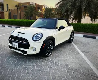 Front view of a rental Mini Cooper S in Dubai, UAE ✓ Car #5654. ✓ Automatic TM ✓ 0 reviews.