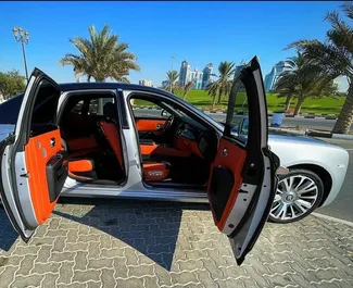 Interior of Rolls-Royce Ghost for hire in the UAE. A Great 4-seater car with a Automatic transmission.
