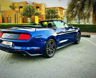 Interior of Ford Mustang Cabrio for hire in the UAE. A Great 4-seater car with a Automatic transmission.