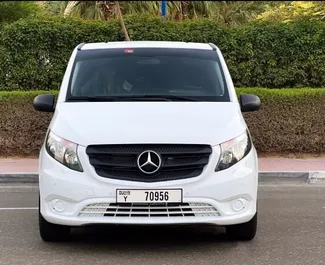 Front view of a rental Mercedes-Benz Vito in Dubai, UAE ✓ Car #5645. ✓ Automatic TM ✓ 0 reviews.
