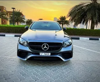 Front view of a rental Mercedes-Benz E300 in Dubai, UAE ✓ Car #5659. ✓ Automatic TM ✓ 0 reviews.