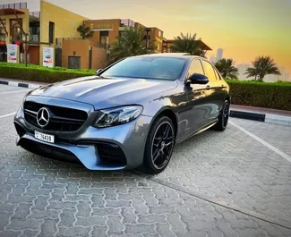 Mercedes-Benz E300 2022 car hire in the UAE, featuring ✓ Petrol fuel and  horsepower ➤ Starting from 772 AED per day.