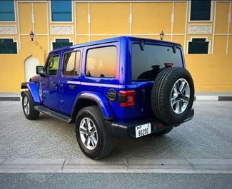 Jeep Wrangler Sahara rental. Comfort, SUV, Cabrio Car for Renting in the UAE ✓ Deposit of 3000 AED ✓ TPL insurance options.