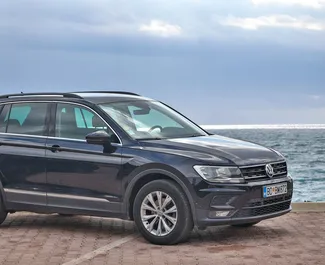 Front view of a rental Volkswagen Tiguan in Budva, Montenegro ✓ Car #5888. ✓ Automatic TM ✓ 2 reviews.