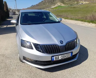 Front view of a rental Skoda Octavia in Tirana, Albania ✓ Car #6237. ✓ Manual TM ✓ 0 reviews.