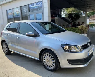 Front view of a rental Volkswagen Polo in Tirana, Albania ✓ Car #6425. ✓ Manual TM ✓ 4 reviews.