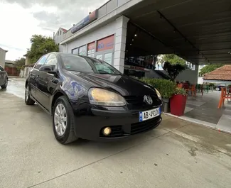 Front view of a rental Volkswagen Golf in Tirana, Albania ✓ Car #6321. ✓ Manual TM ✓ 4 reviews.