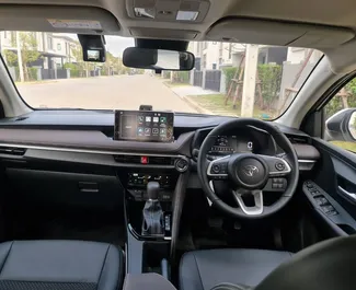 Interior of Toyota Yaris Ativ for hire in Thailand. A Great 5-seater car with a Automatic transmission.